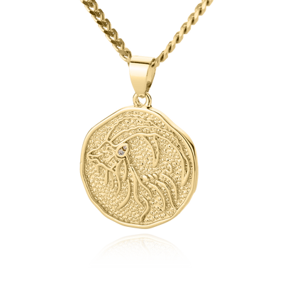 Astrological Sign Coin Pendant Necklace