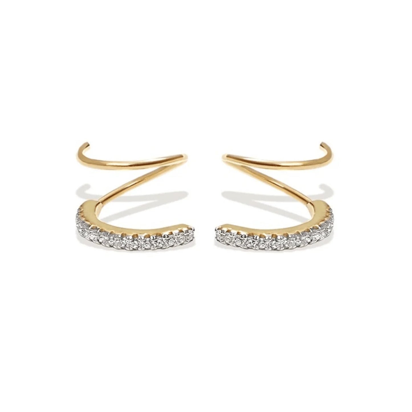 Crystal Double Twist Hoop Earrings