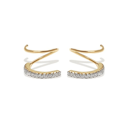 Crystal Double Twist Hoop Earrings