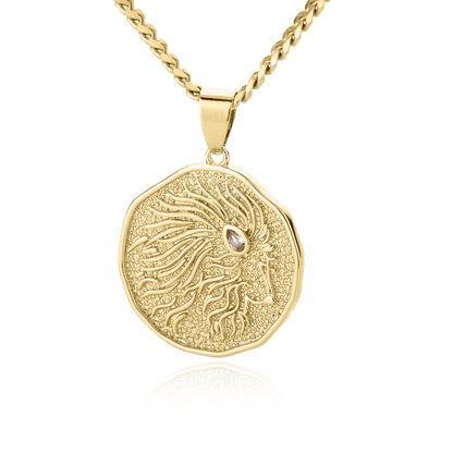 Astrological Sign Coin Pendant Necklace